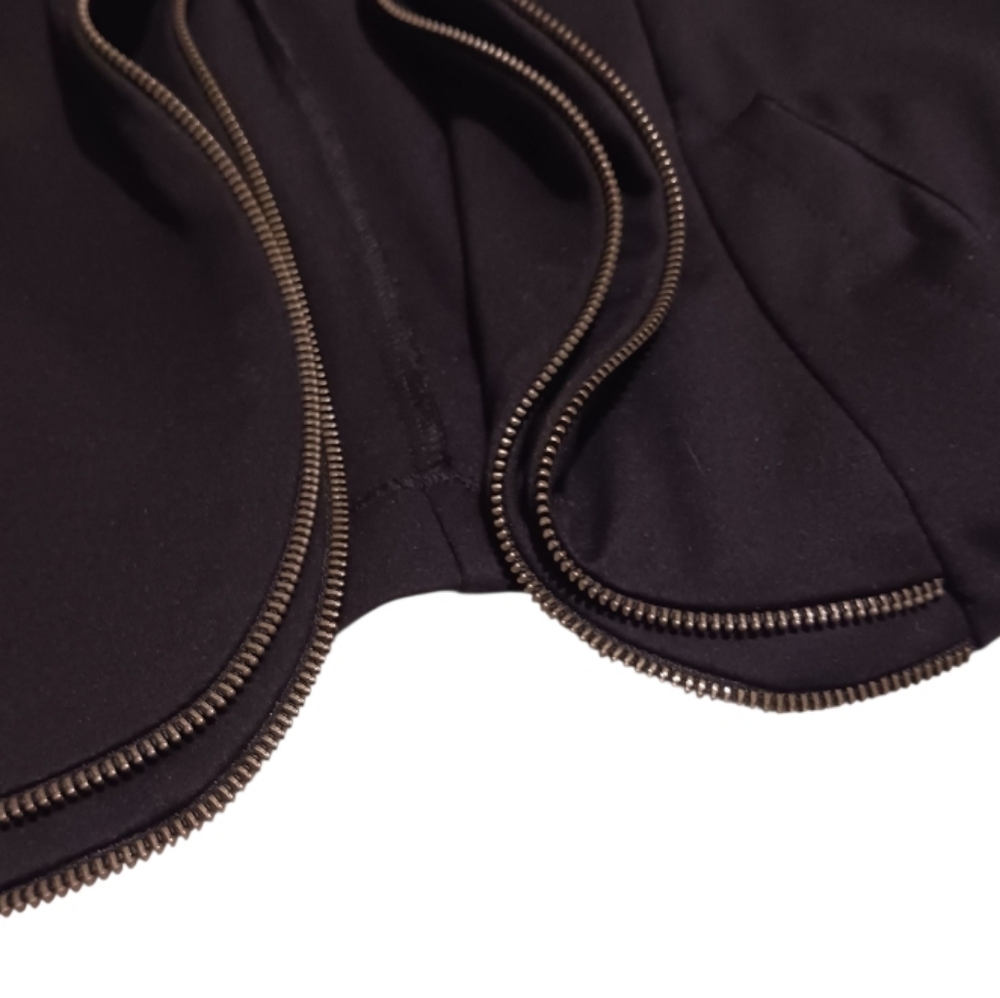Torrid Zipper Detail Open Front Moto Jacket Streth Ponte - Picture 6 of 10